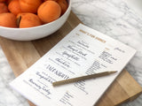 Dinner menu notepad with magnet